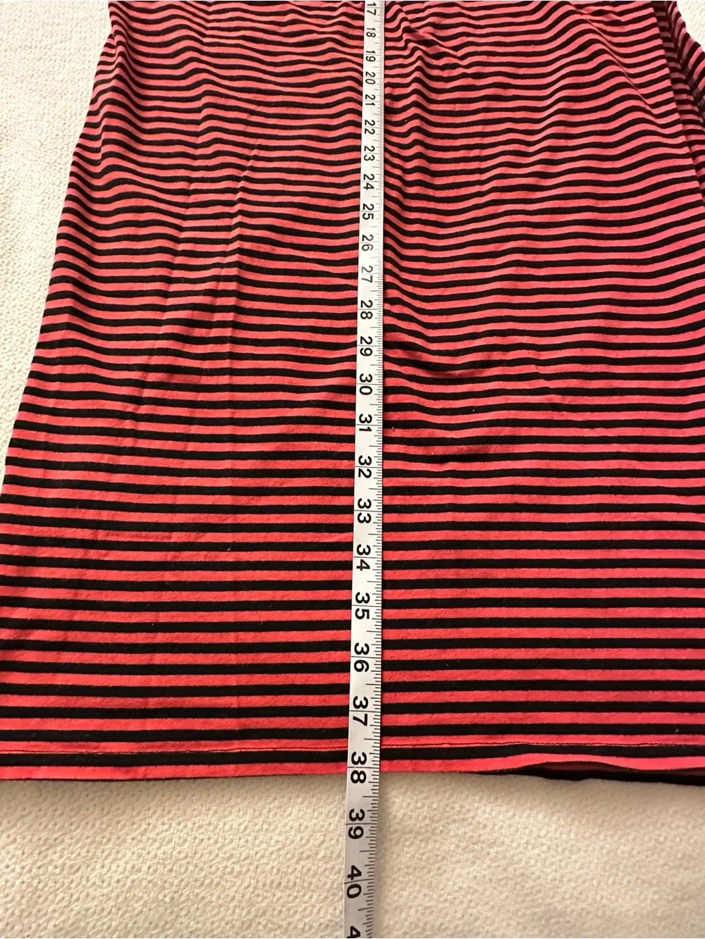 VTG Free People 1990’s Boho Striped Skirt Black, Cream, Cherry Red S